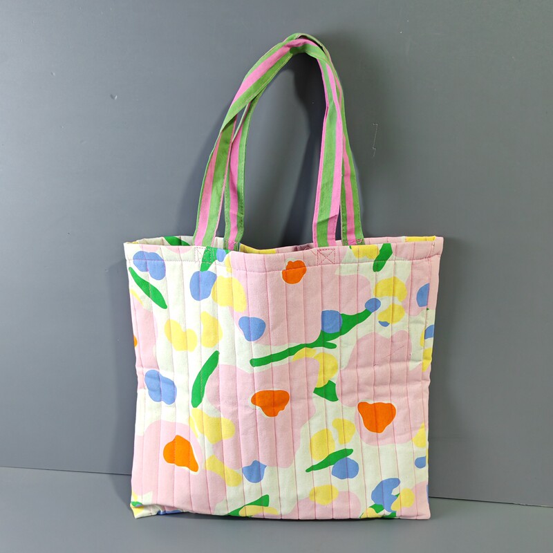 外贸原单大容量小清新夹棉帆布包棉布手提袋环保购物袋通勤单肩包