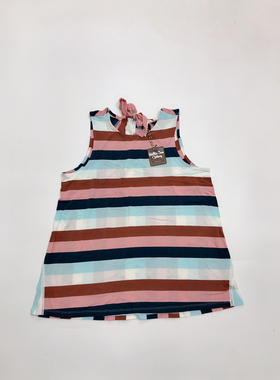 美单MJ纯棉夏季女士成人时尚个性条纹背心尺码全S-XXLD4