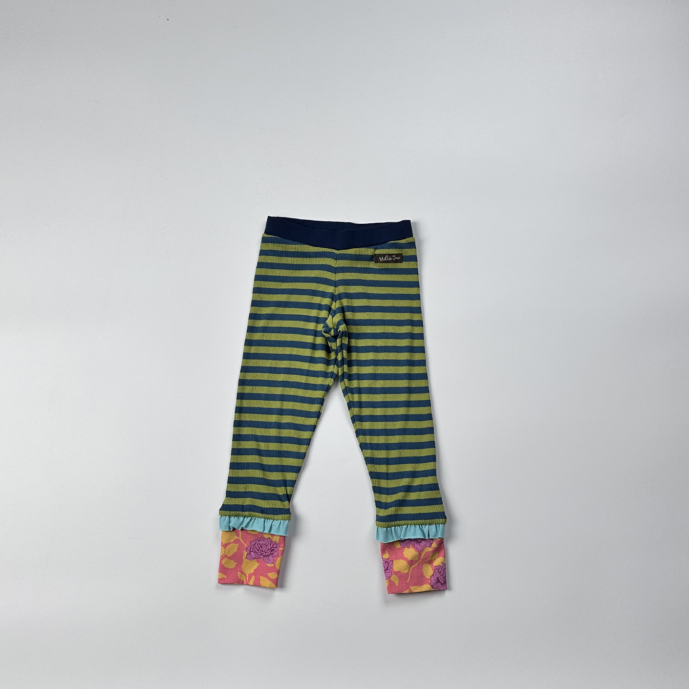 断码美单M 女童春款打底裤拼色款微瑕长裤拼接个性 F1