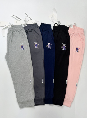 新款儿童男童女童中大童纯棉带氨纶薄款春夏运动裤长裤130-170CA2