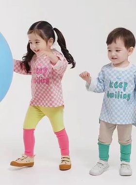 秋款清货韩国童装强货品质纯棉秋款套头时尚印花卫衣T恤90-140i2
