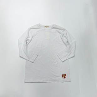 QB1 160码 中大童女童纯棉白色刺绣打底长袖 T恤150码