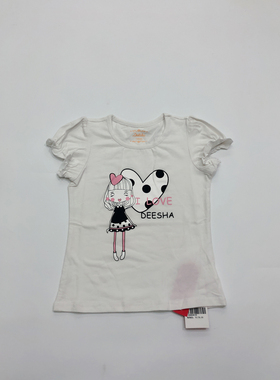 每个女孩都是公主夏款女童短袖白色T恤120-160码 CA2