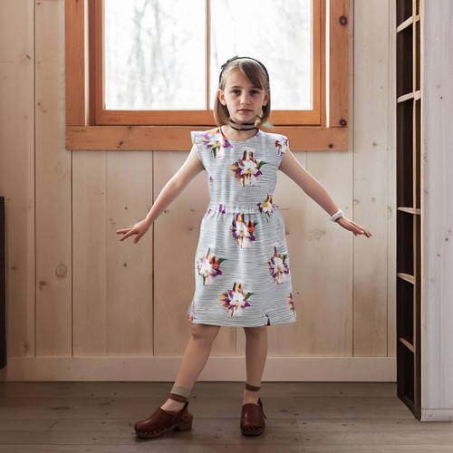 英国单JOU纯棉 夏季女童条纹短袖连衣裙5T 6T 7/8T BA2