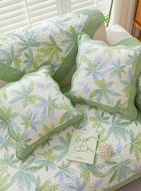 新品绿色纯棉沙发垫四季通用防滑坐垫田园风布艺沙发套罩巾秋冬