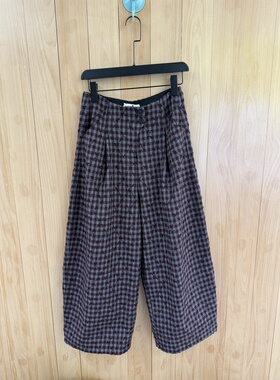 早秋小众DANN南油买手店时髦慵懒廓形日常通勤格纹复古百搭休闲裤