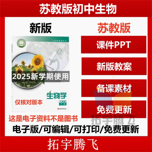 2025年苏教版初中生物课件教案