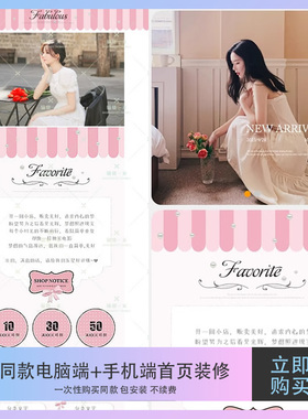 同款电脑端手机端店铺首页装修模版永久不续费包安装Z166