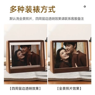 亚克力实木相框摆台创意梯形678寸洗照片做成相框画框装 裱定制diy