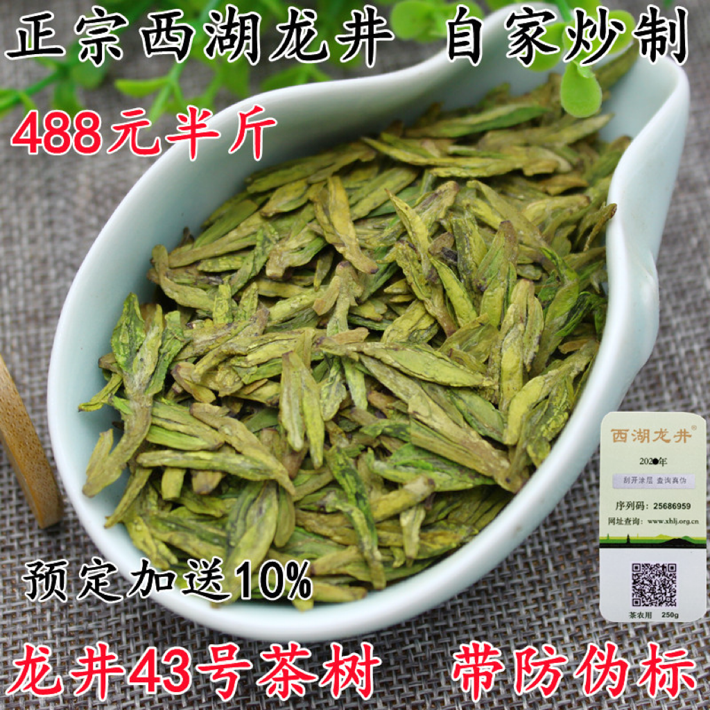 现货2026年新茶龙坞产区 正宗西湖龙井茶叶250克明前龙井43号绿茶