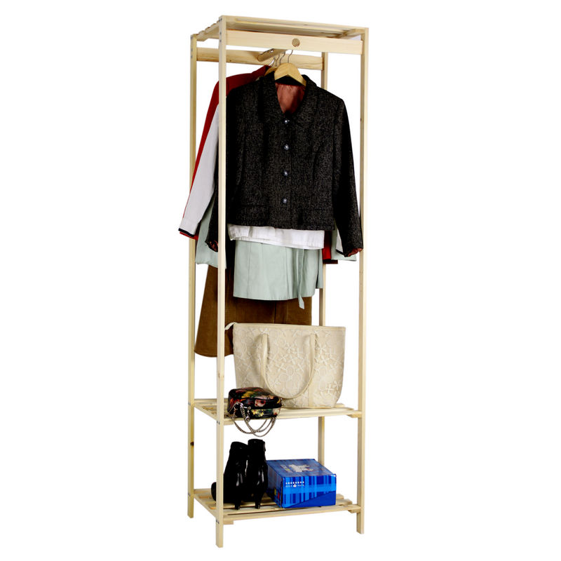 宜哉全实木门厅悬挂衣帽架