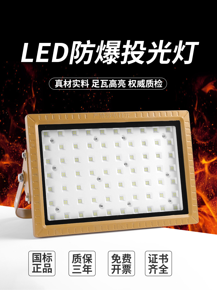 LED防爆灯50W户外加油站化工厂房防水粉尘车间仓库马路透镜款