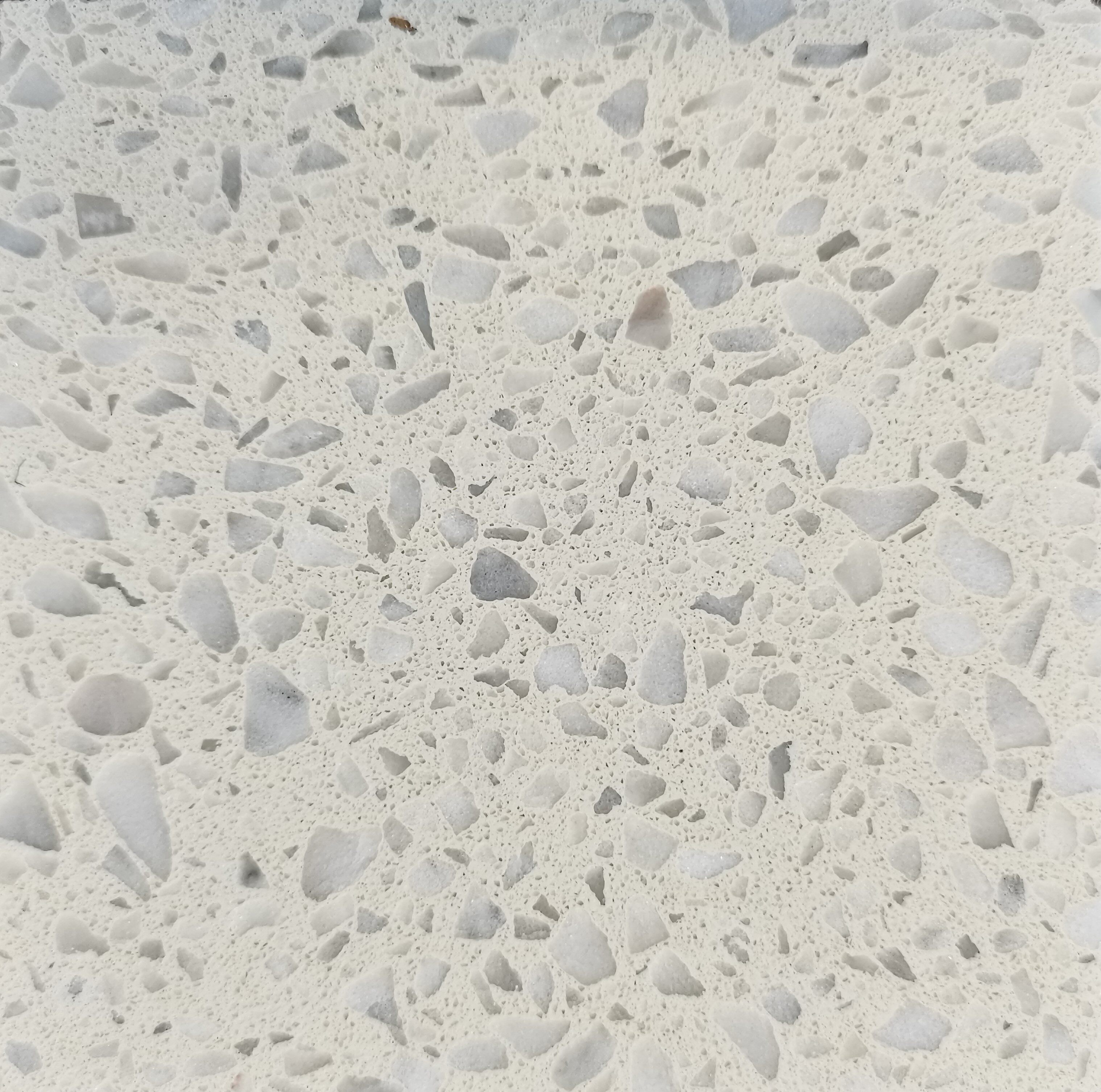 白色细骨料水磨石预制无机大理石室现浇园林弧形墙地面宏复hf178