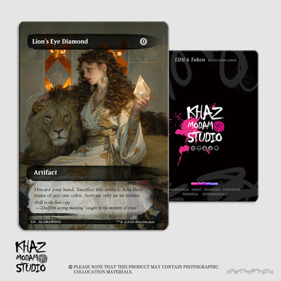 万智牌自制Token莫奈画风狮眼钻(Lion's Eye Diamond)技能牌现货