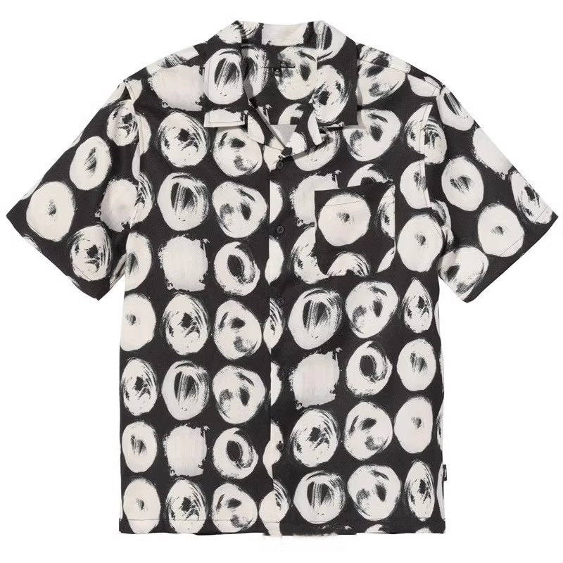 thumbnail for 2023 American trend new HAND DRAWN DOT SHIRT Hawaiian hand-painted polka dot graffiti short-sleeved shirt