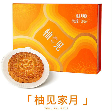 黄家月广式500克五仁叉烧丝大月饼蛋黄莲蓉包装广西中秋月饼礼盒