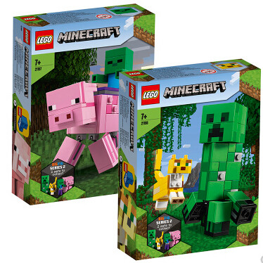 乐高lego 我的世界21156爬行者和豹猫21157猪和僵尸积木智力2020