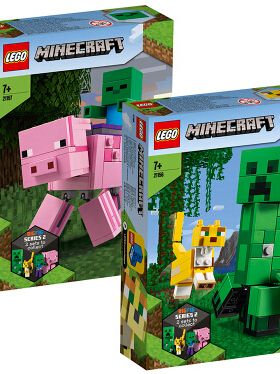 乐高LEGO 我的世界21156爬行者和豹猫21157猪和僵尸积木智力2020