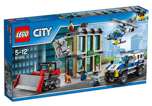 乐高LEGO 60140 推土机抢银行 城市系列儿童玩具积木2017款智力