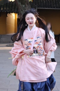 泊月原创春秋新款奔兔猫咪暗纹纱中长款明制圆领方补服汉服