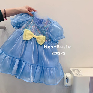 2022夏 韩版Susie亮闪闪儿童公主裙女童蓬蓬裙小童礼服生日周岁