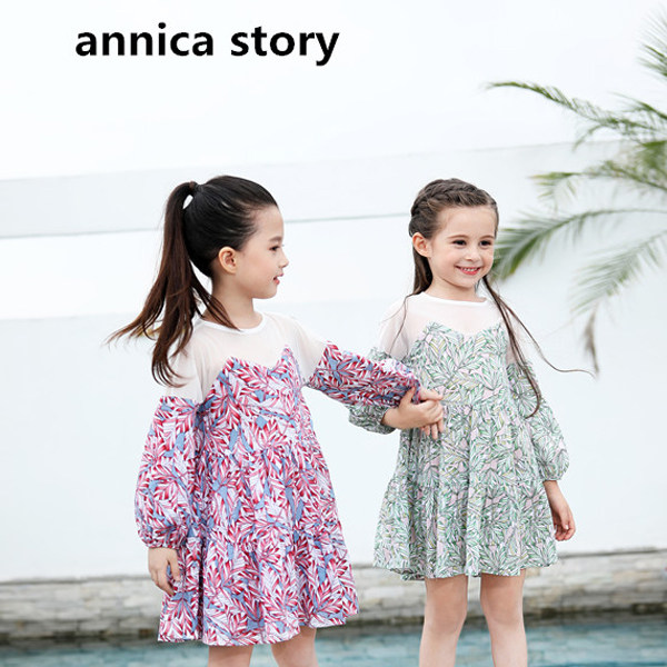 19春annica story艾尼卡田园风棉布连衣裙女童长袖公主裙an31220