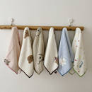 宝宝洗脸毛巾 口水巾洗澡小方巾柔软儿童手帕可爱4条新生 婴儿日式