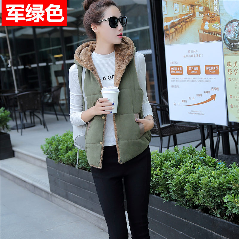 2025爆款小个子马甲薄款带帽子秋冬新款羊羔毛短款女士马甲外穿
