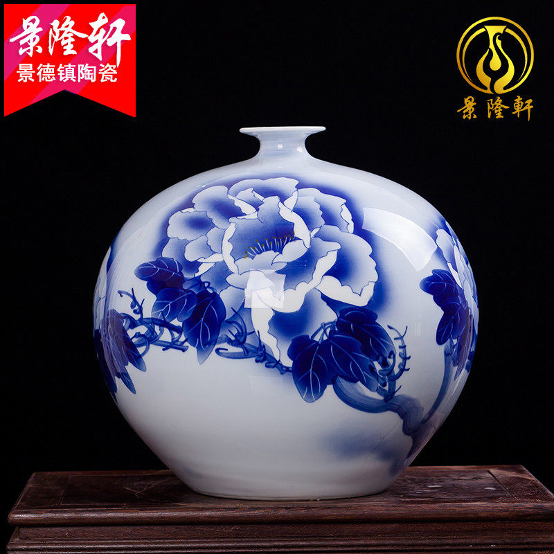 景德镇陶瓷器吴文瀚半手绘青花瓷花瓶石榴花开富贵陶瓷装饰摆件,家居饰品,花瓶,淘宝优惠券,粉丝福利购,淘宝优惠卷
