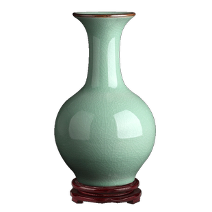 景德镇陶瓷器青瓷花瓶仿古中式客厅电视柜插花装饰品家居瓷瓶摆件