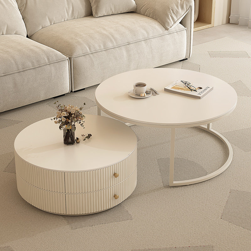 岩板茶几小户型客厅家用简约现代轻奢小桌子极简圆形奶油风茶几桌,住宅家具,茶几,淘宝优惠券,粉丝福利购,淘宝优惠卷