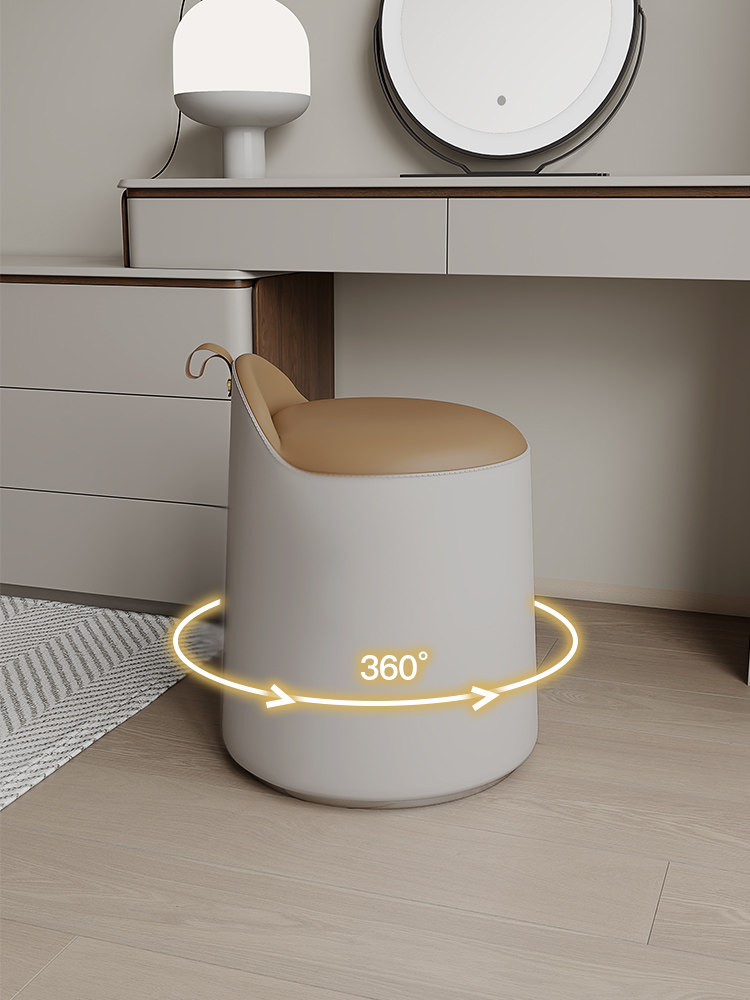现代简约梳妆凳家用实木化妆椅子2025新款女生卧室梳妆台专用凳子