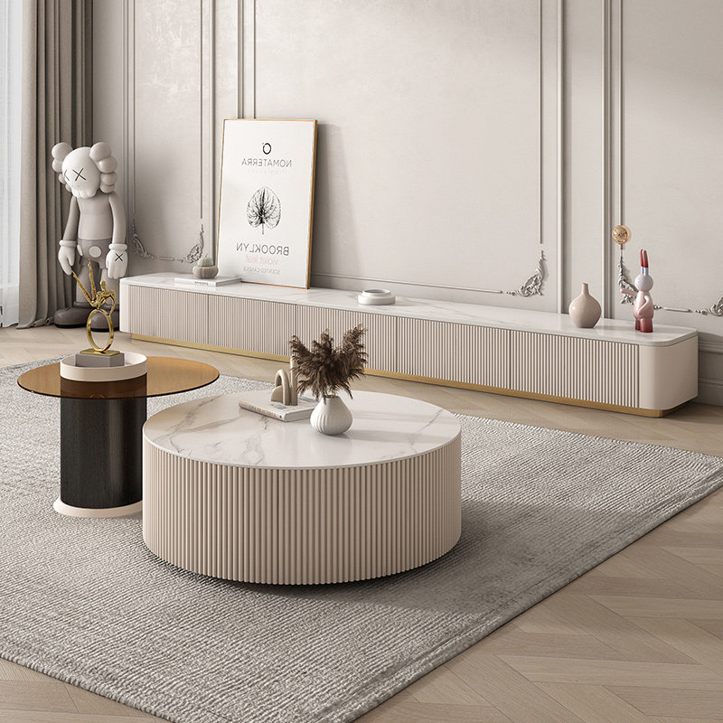 岩板电视柜简约现代轻奢茶几电视机柜组合落地小户型地柜2026新款,住宅家具,电视柜,淘宝优惠券,粉丝福利购,淘宝优惠卷