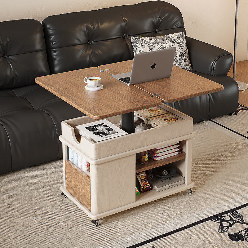 可移动升降茶几小户型客厅实木茶桌家用多功能边柜折叠沙发边几,住宅家具,升降茶几,淘宝优惠券,粉丝福利购,淘宝优惠卷