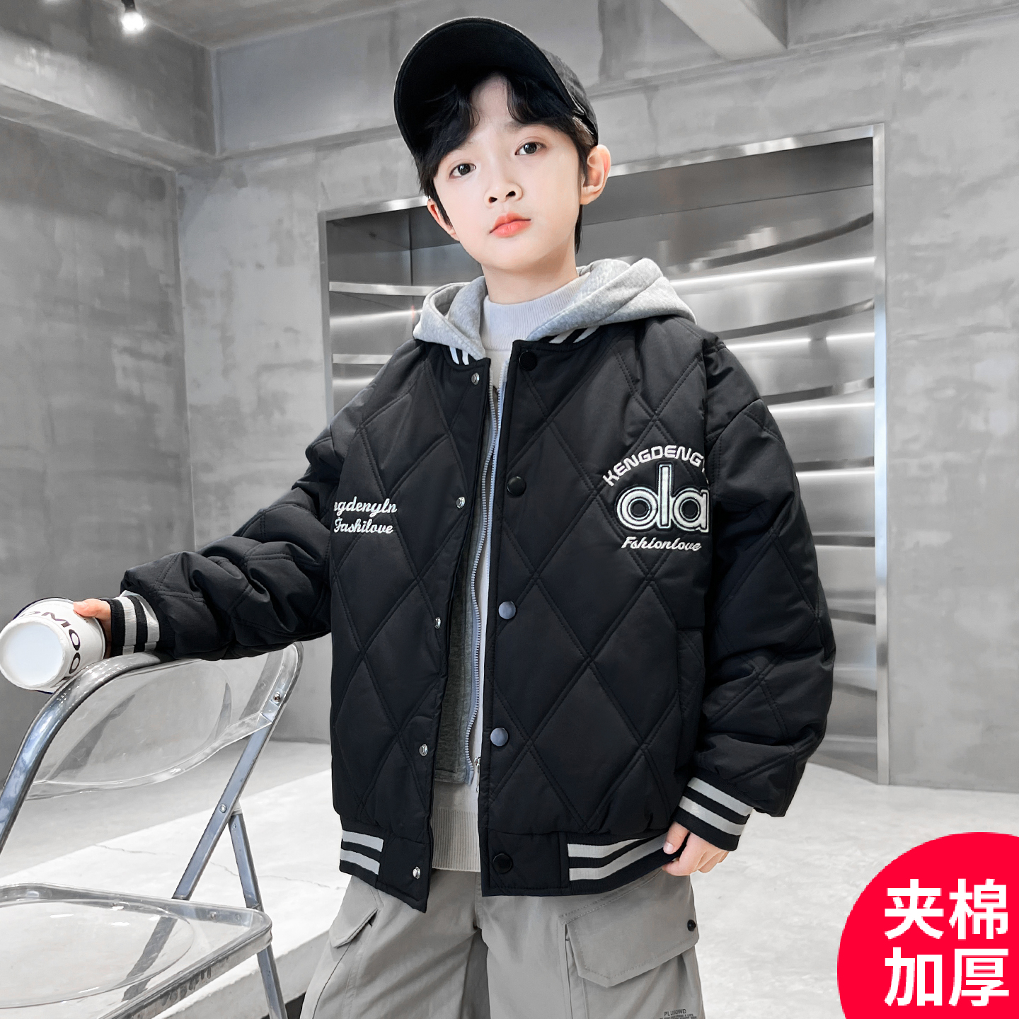 男童冬款加厚外套中大童保暖上衣