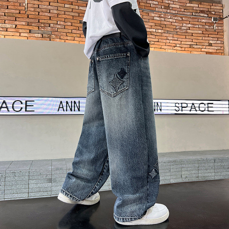 男童裤子春秋外穿2026新款中大童春季宽松休闲直筒儿童阔腿牛仔裤,童装/婴儿装/亲子装,儿童牛仔裤,淘宝优惠券,粉丝福利购,淘宝优惠卷