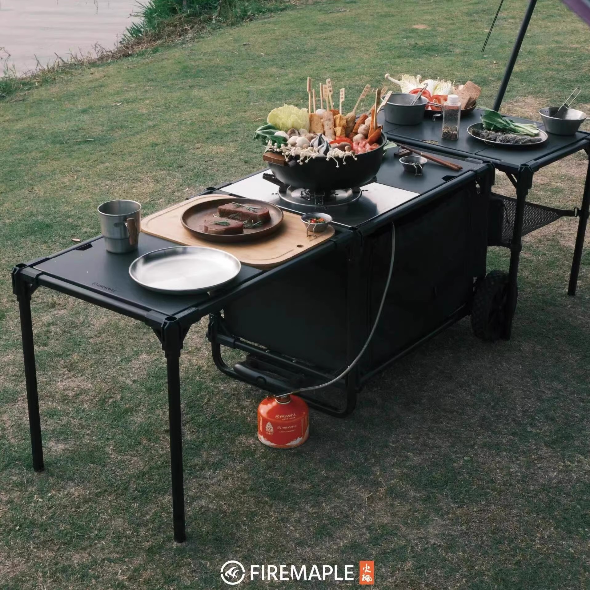 火枫户轻量化外移动餐桌随食2代igt车载露营便携折叠收纳箱折叠桌