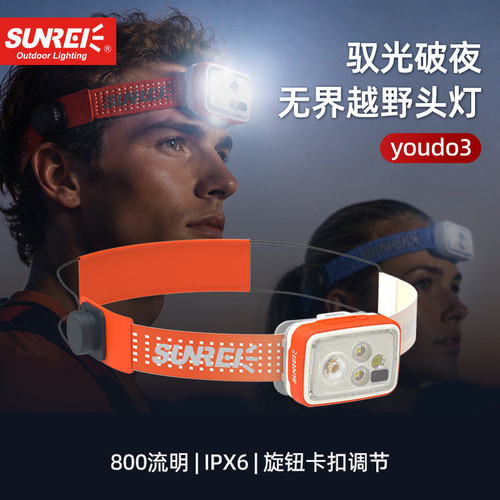 山力士悦动3强光锂电版运动头灯 LED户外登山徒步头戴式露营灯