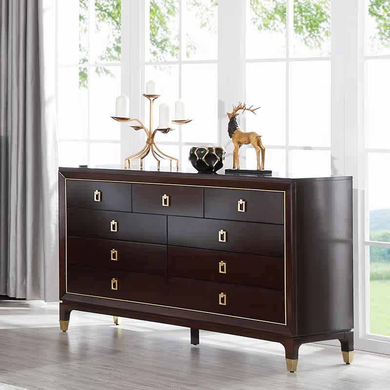 美派印象 美式轻奢九斗柜实木客厅储物收纳柜子Dresser|ruв категории жилой мебели, кабинет, ведро кабинета - от Buy2taobao.com для оказания профессиональной услуги покупки агента Taobao