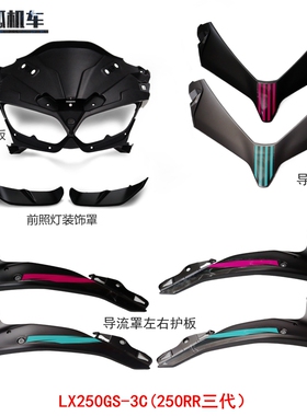 无极250RR导流罩LX250GS-3C左右护板背板250RR三代前照灯装饰罩