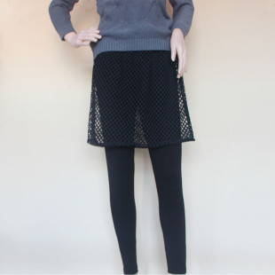 高腰外穿假两件胖mm180斤 裙自带屁帘弹力裤 秋季 打底裤