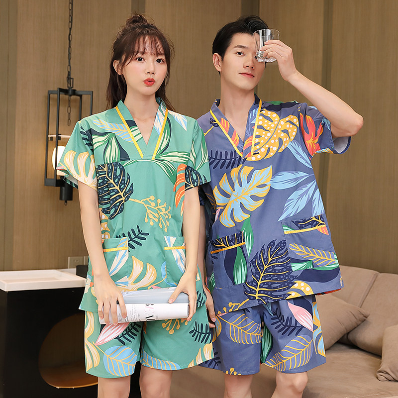 纯棉汗蒸服女大码胸部双层足疗睡衣按摩洗浴中心男款浴衣桑拿服图片