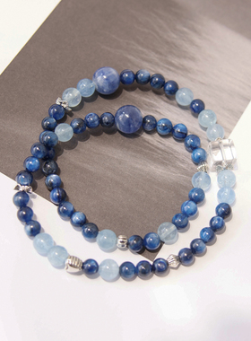 蓝晶石/海蓝宝/白水晶水晶手串