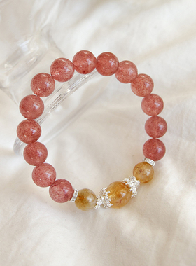 天然草莓晶黄塔晶甜美姻缘好运