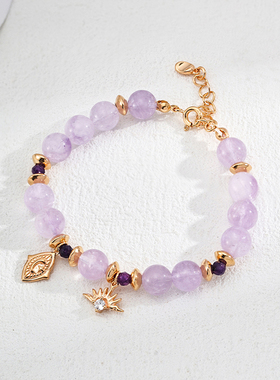 薰衣草紫水晶手串原创小众高级感