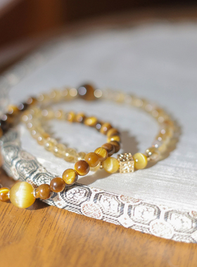 水晶手串黄虎眼/金虎眼/黄塔晶