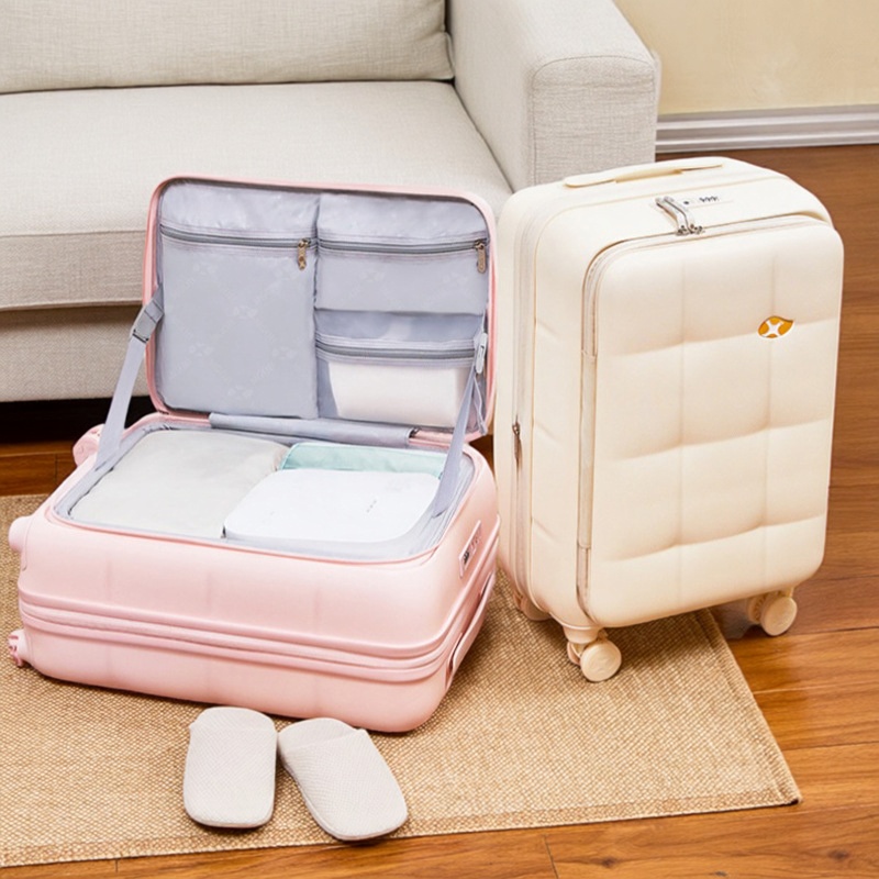 2025新品侧开盖行李箱大容量20寸商务旅行拉杆箱可拓展20寸登机箱