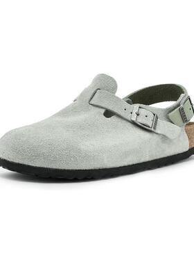 代购Birkenstock女士凉鞋透气软底轻便缓震绒面革圆头低帮