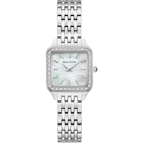 海外代购BULOVA/宝路华女士手表欧美腕表镶钻精准计时不锈钢