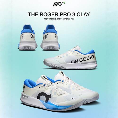 on THE ROGER Pro 3 Clay昂跑网球鞋男女专业硬地红土网球运动鞋
